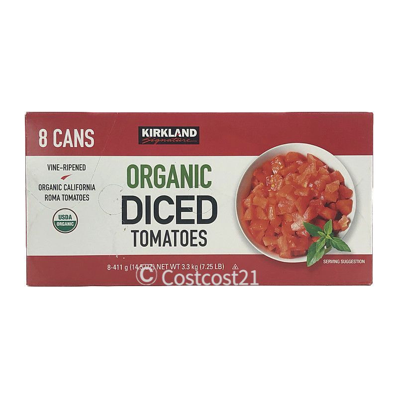 カークランド オーガニック ダイストマト 411g×8缶 KS Organic Diced Tomatoes