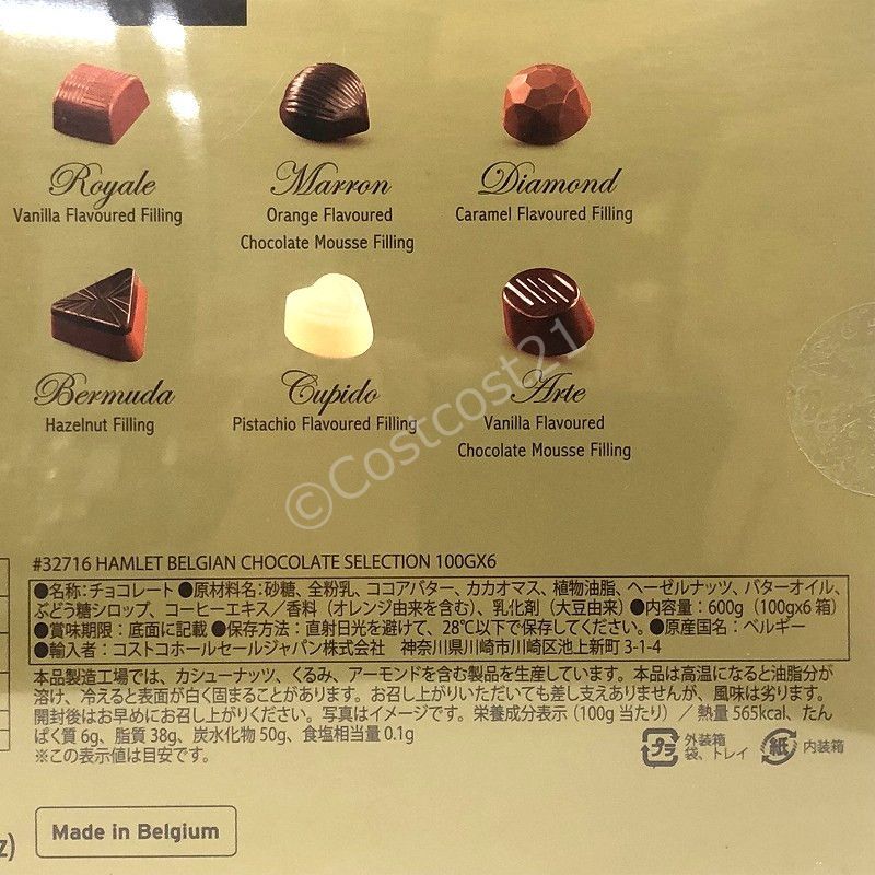 ハムレット ベルギーチョコレート セレクション 100g 6箱 Hamlet Belgian Chocolate