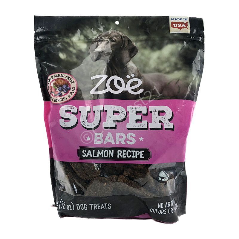 Zoe 犬用バー サーモンレシピ ブルーベリー クランベリー フラックスシード入り 907g Zoe Super Bar Salmon