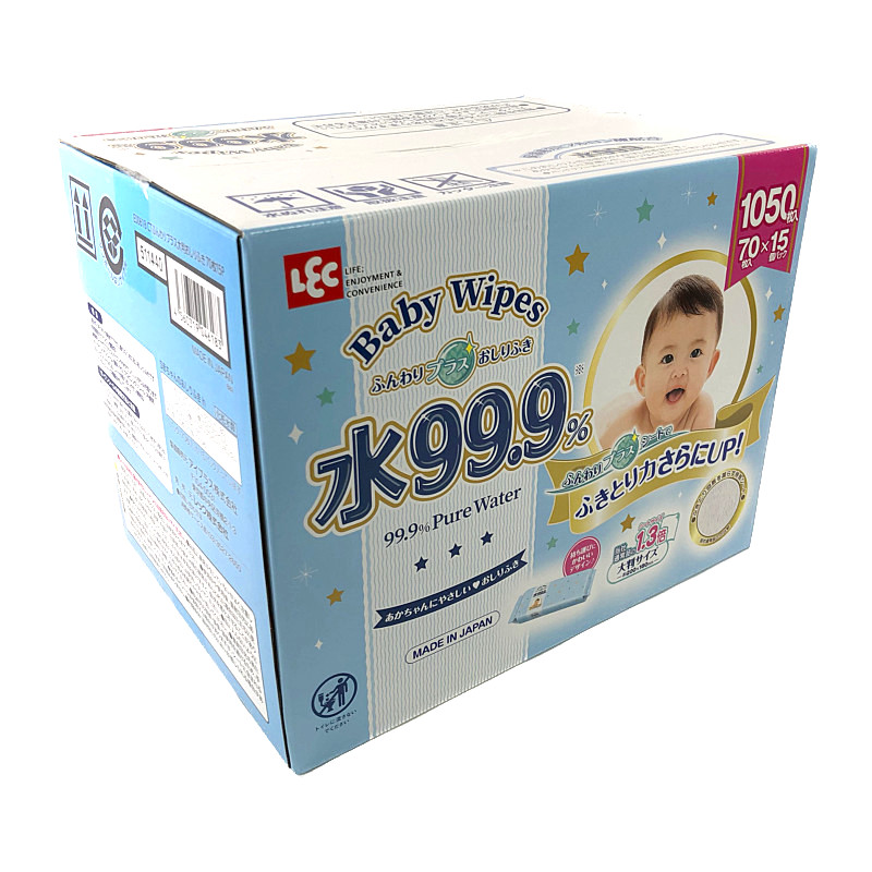 Baby Wipes ふんわりプラスおしりふき 水99.9% 大判 70枚入×3 - トイレ