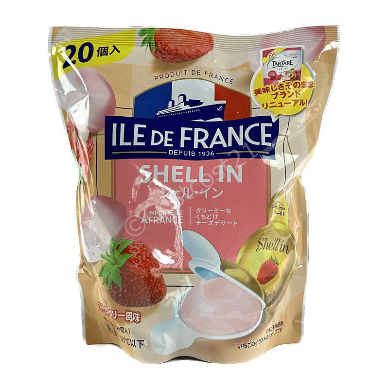 イル ド フランス シェルイン クリームチーズ入りデザート ストロベリー風味 400g (20g×20個入り)　Ile De France Shell  In