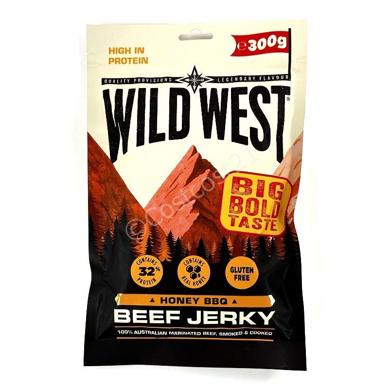 ワイルドウエスト ハニー バーベキュー ビーフジャーキー 300g Wild West Honey BBQ Beef Jerky